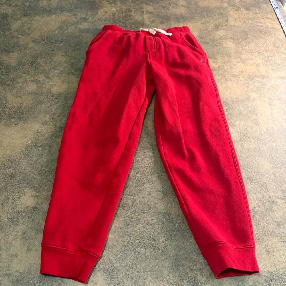 Polo Ralph Lauren Joggers Boys L 14-16 Red Fleece Sweatpants Drawstring 1155